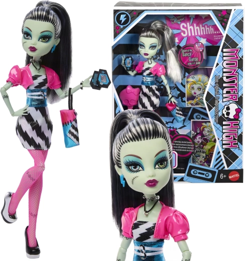 Monster High gyűjthető Frankie Stein baba, Dawn of the Dance Creeproduction, 27 cm-es, kiegészítőkkel