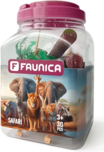 Safari témájú figurák és kiegészítők készlete, 30 db