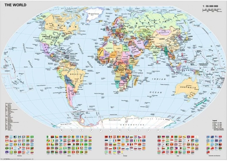 Politikai világtérkép Ravensburger puzzle 1000 darab