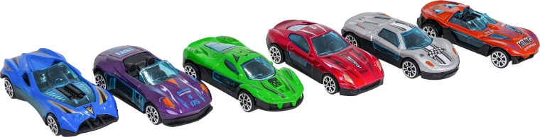 6 fém kisautó a csomagban