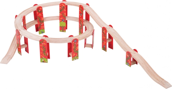 Bigjigs Rail több szintes fa vasúti építőkészlet