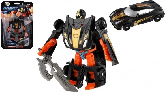 Átalakuló robot és sportautó 14 cm – fekete