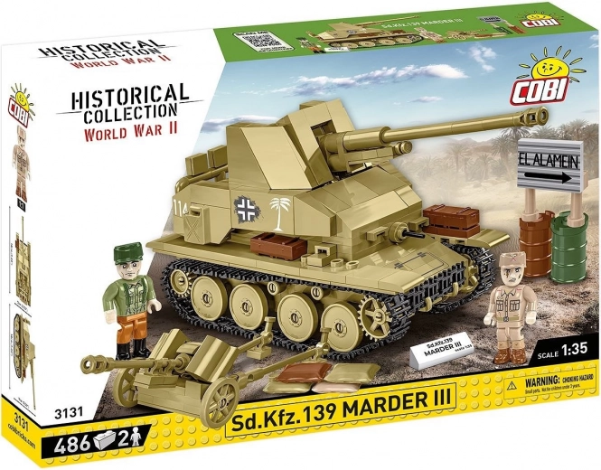 Építőkészlet Sd.Kfz. Marder III – páncélvadász (486 elem)