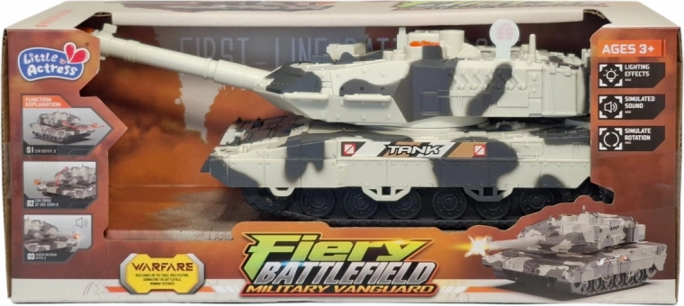 Katonai tank fénnyel és hanggal