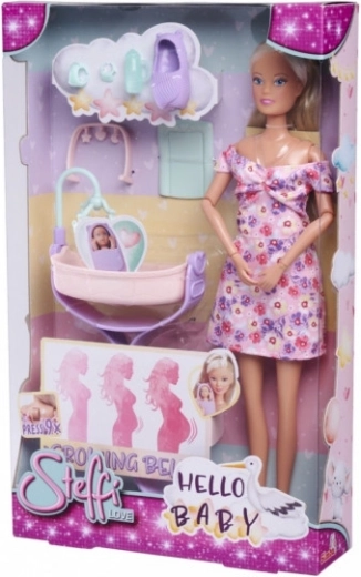 Steffi Love Hello Baby baba növekvő pocakkal és kisbabával
