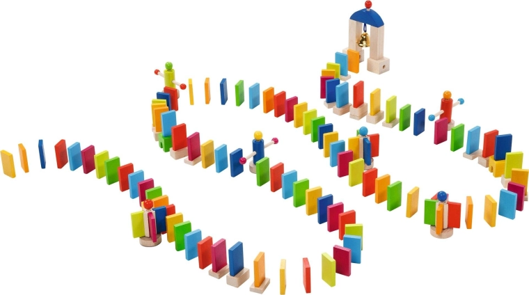 Domino Rally fa dominópálya csengővel