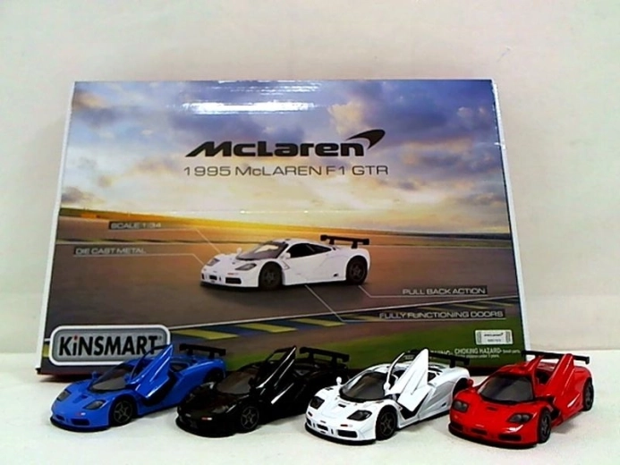 McLaren F1 GTR 1995 pull-back (hátrahúzós) autó, 4x4, 1:34 - 1 db