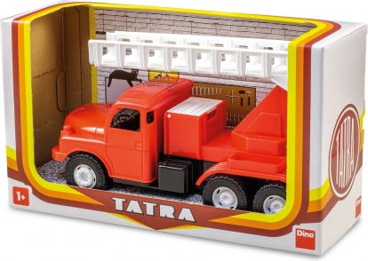 tatra 148 tűzoltók 30 cm – műanyag tűzoltóautó kihúzható létrával