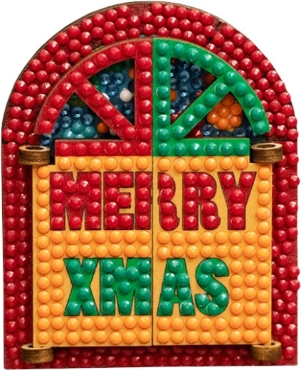 2Kids Toys gyémántfestés mágnes, ablak merry christmas - 1 db