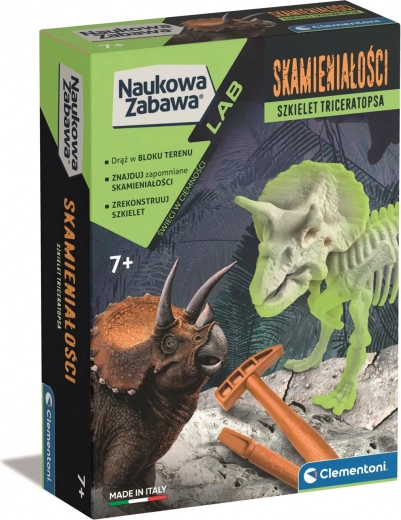 Clementoni triceratops – fluoreszkáló ásatási készlet gyerekeknek