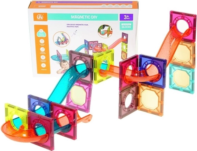 Magnetic DIY mágneses építőkészlet – golyópálya 37 darabos