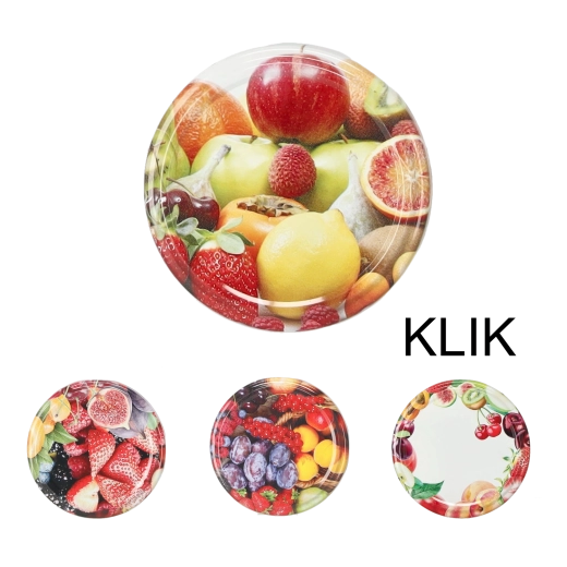 Fém befőttesüveg-tető klikkes BerriesMix3 63 mm