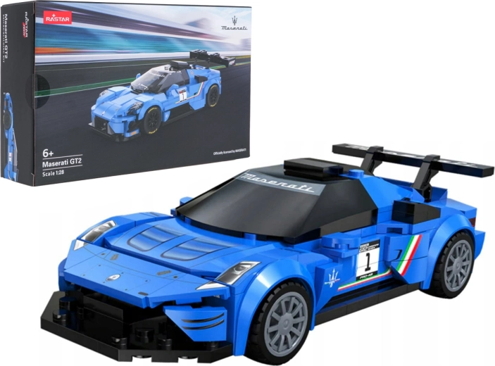 Maserati MC20 GT2 kék versenyautó-modell építőkészlet RASTAR