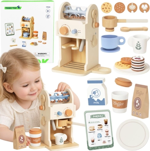 Tooky Toy fa kávéfőző gyerekeknek – barista szett