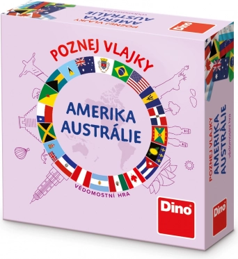 Dino Utazójáték Ismerd fel a zászlókat - Amerika és Ausztrália