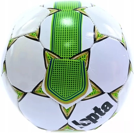 5-ös méretű fehér–zöld futballlabda, 260–280 g