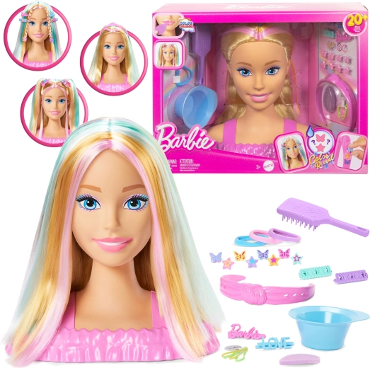 Barbie deluxe fésülhető és formázható fej szőke hajjal és kiegészítőkkel