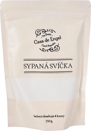 Fehér gyertyaöntés nélküli, szórható gyertyaviasz 250 g + 4 kanóc