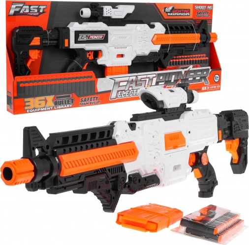Fast Pioneer habszivacs blaster 8+ éves gyerekeknek irányzékkal, tárrel és 36 tölténnyel