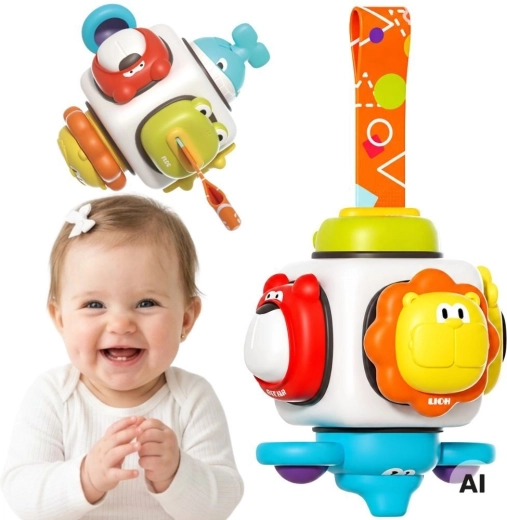 Woopie Baby 6 az 1-ben szenzoros kocka állatokkal