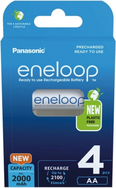 Eneloop újratölthető AA elemek 2000 mAh, 4 db