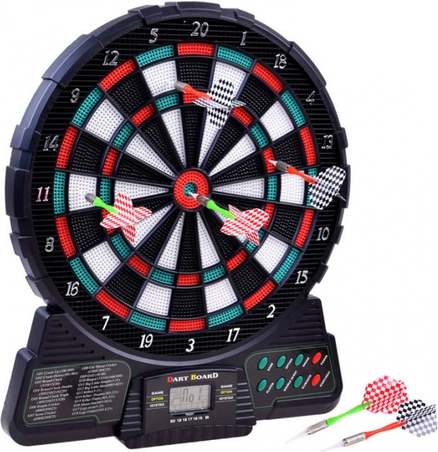 Elektronikus darts tábla LCD-vel, 18 játékkal, 6 dartsszal