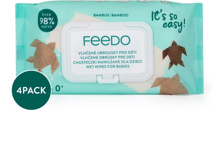 Feedo bambusz nedves törlőkendők műanyag nélkül 4×56 db