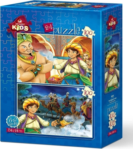 Aladdin és a csodalámpa puzzle 2×100 darab