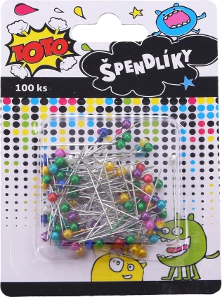 Színes fejű gombostűk, 100 db