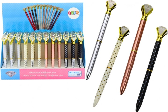 Golyóstoll gyémánttal, pöttyös, kék tinta 0,7 mm (színmix)