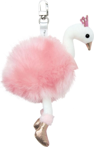 Plüss kulcstartó Rózsaszín hattyú 12 cm