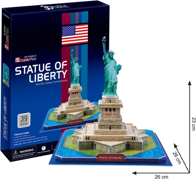 CubicFun 3D puzzle Szabadság-szobor, 39 darab