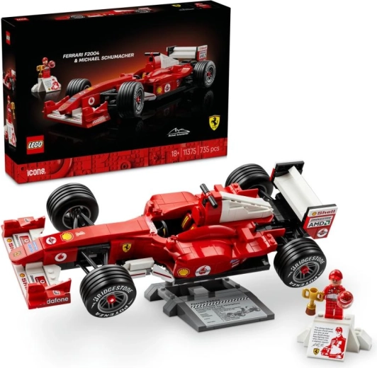 Lego Icons Ferrari F2004 és Michael Schumacher építőkészlet