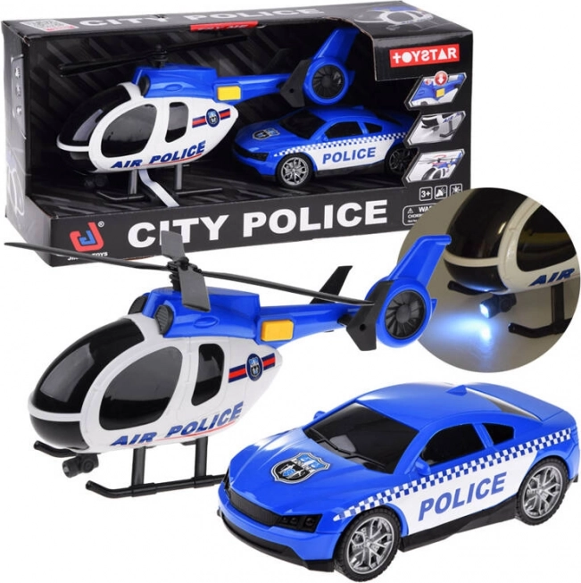 Rendőrségi Játékkészlet: Autó és Helikopter
