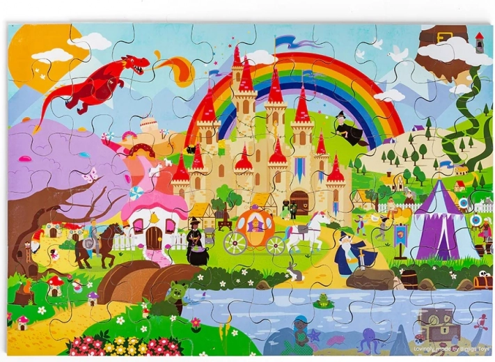 Bigjigs Toys puzzle Fantasy világ – padlópuzzle fából