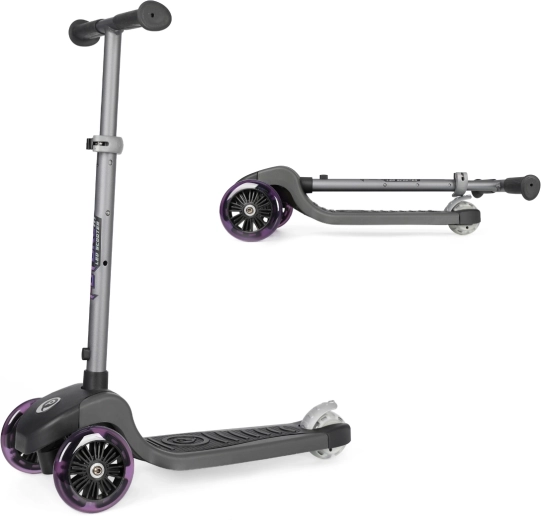 QPlay Future eco gyerek háromkerekű roller LED-del lila