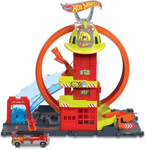 Hot Wheels City szuper tűzoltóállomás hurkokkal