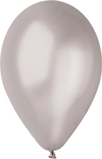 Metál ezüst léggömbök 25 cm