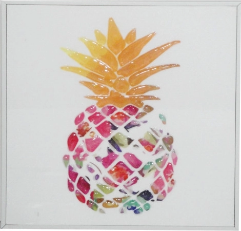 Ananászos kép 20 × 20 cm keretben