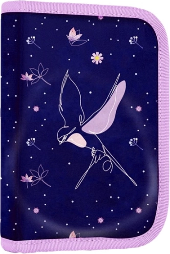 Iskolai tolltartó 2 füllel Flowers, üres