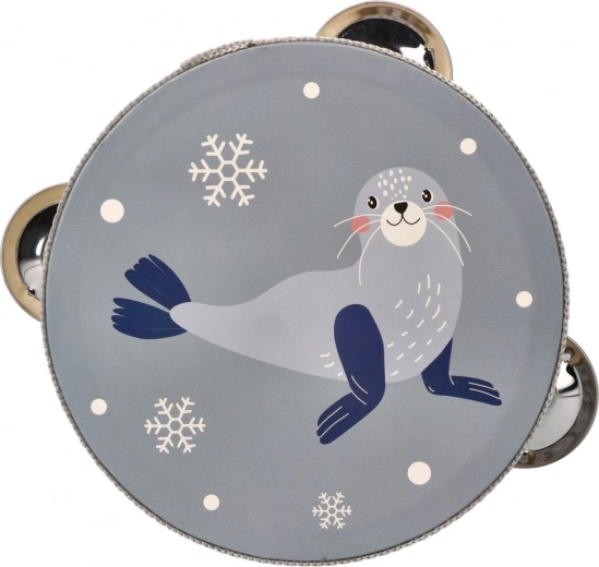 gyermek tamburin fóka motívummal 13 cm