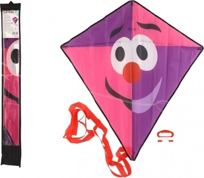 Repülő bohóc alakú nylon sárkány 78 × 86 cm, rózsaszín‑lila