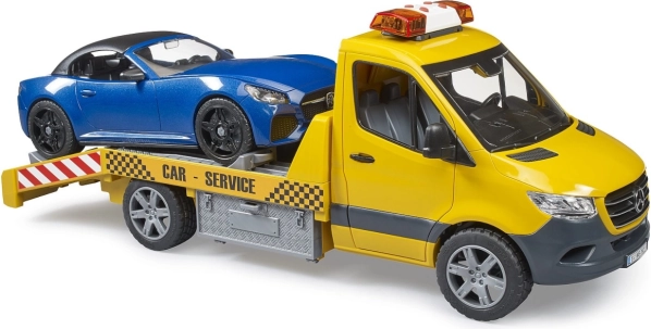 Bruder Mercedes‑Benz Sprinter autómentő sportautóval