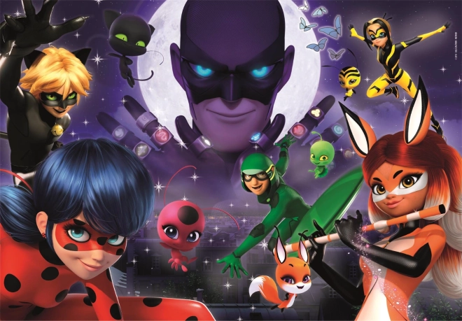 Clementoni puzzle Miraculous: Katicabogár és Fekete Macska 104 darab