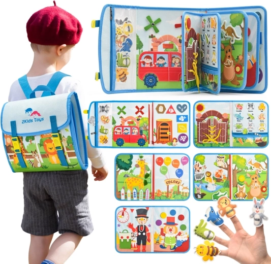 2Kids Toys szenzoros foglalkoztató (busy) könyv hátizsák – 1 db