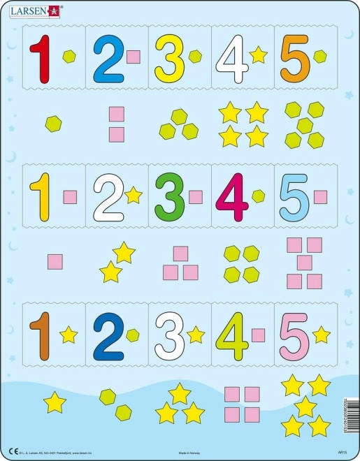 Larsen Edukatív Puzzle Számolás ötig