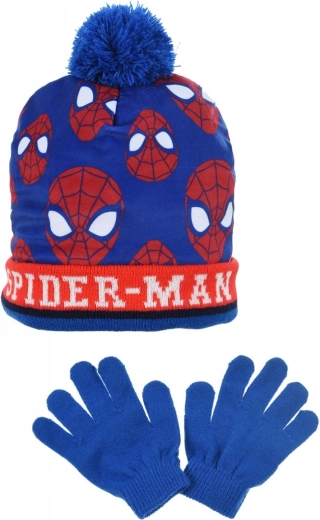 Gyermek Spiderman sapka és kesztyű