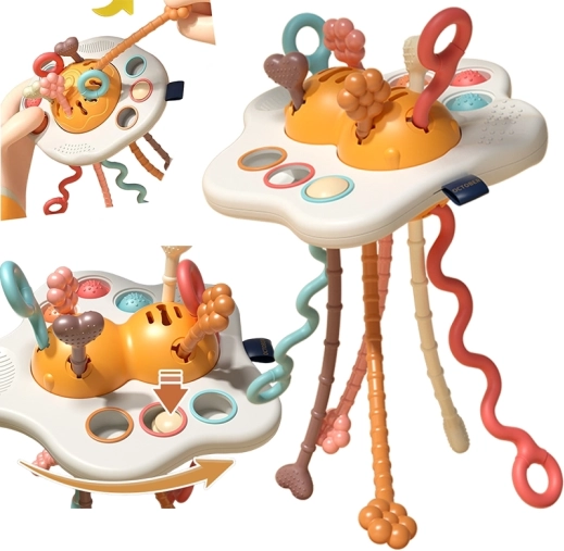 woopie baby montessori szenzoros játék ufo rágóka és csörgő