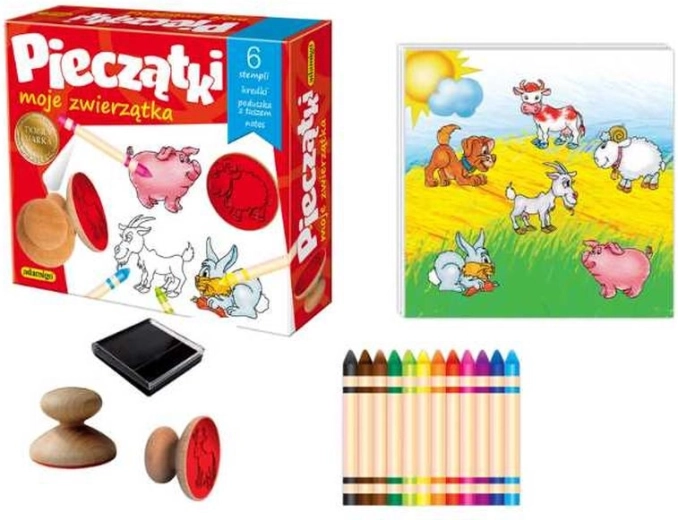 Állatos fa pecsétek – kreatív készlet 6 db