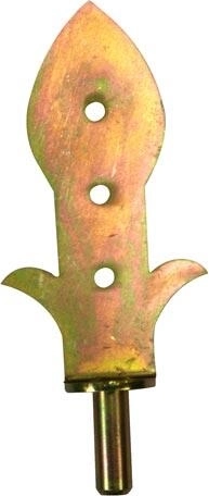 Díszített kapuszárny zsanérfogantyú, sárga horgany (Zn), Paraszt/Paszti